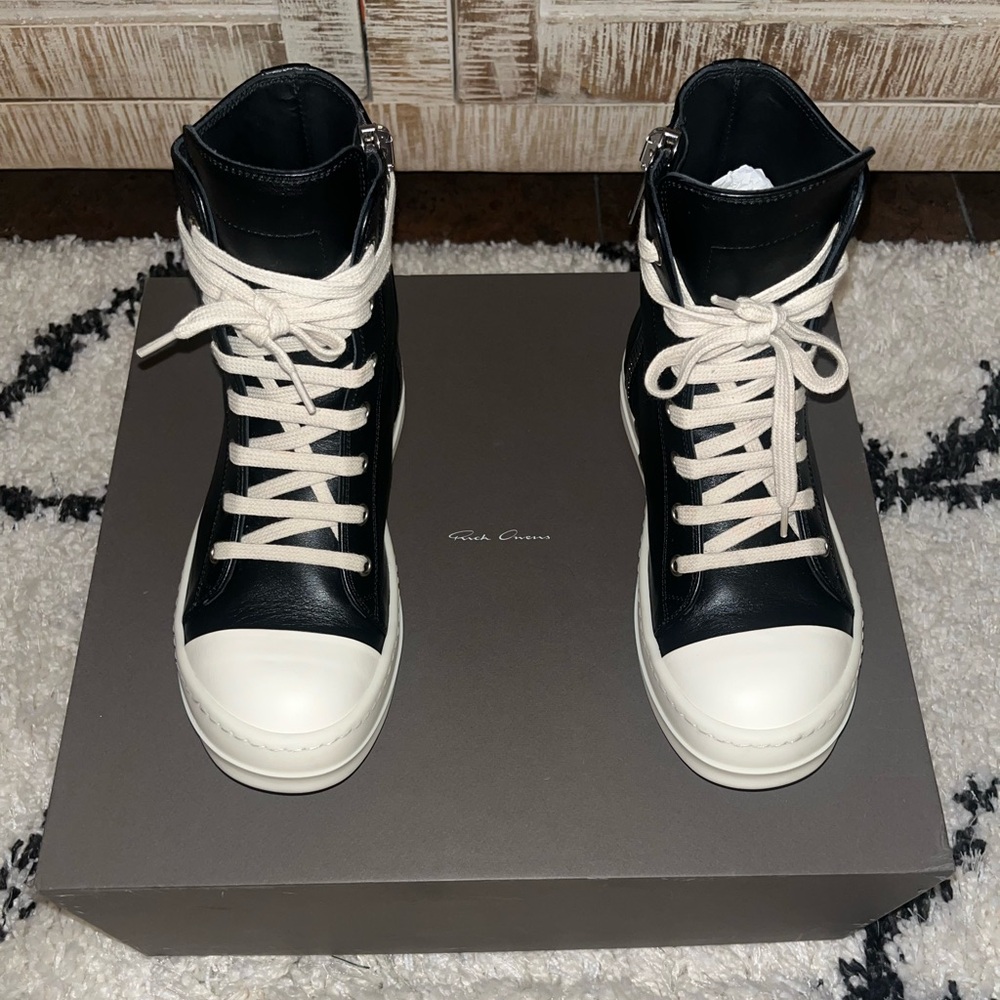 Rick Owens high-top lace up sneakers